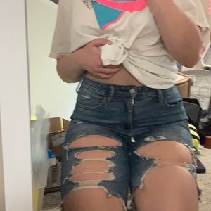 ripped blue skinny jeans